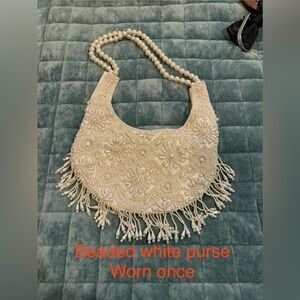 Bridal beaded shoulder purse